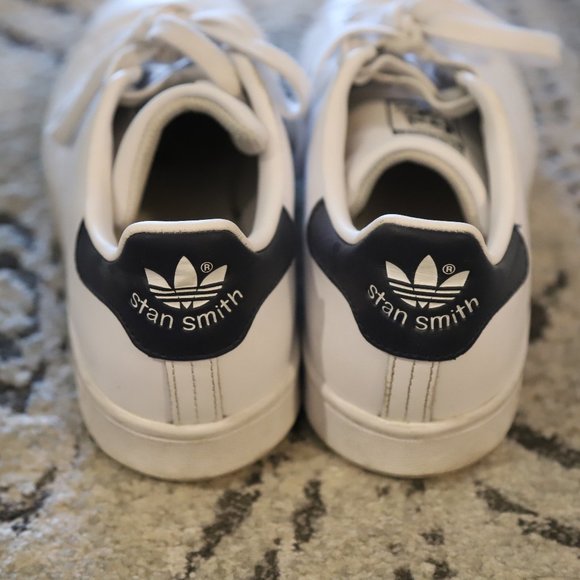 adidas originals stan smith sneakers in white and navy